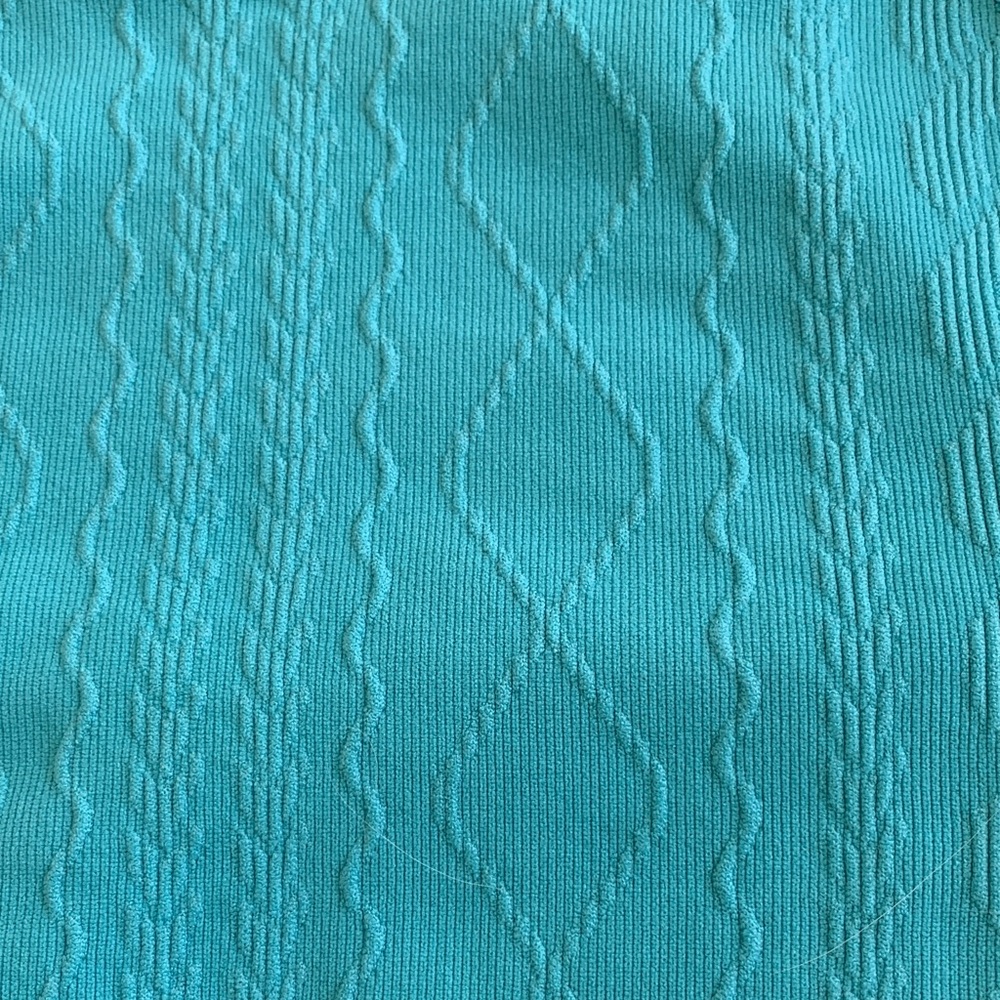 Cropped Teal Women's Cable-Knit top - Picture 2 of 14